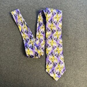 Jerry Garcia Collection 64 Necktie - 100% Silk Abstract Purple & Gold Tie EUC